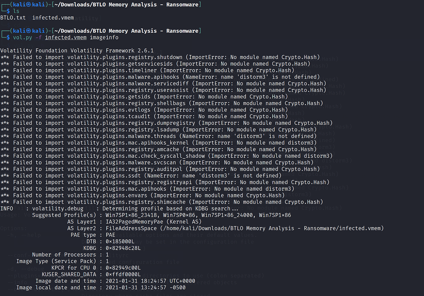 Memory Analysis -Ransomware — BTLO, WriteUp | by Gideon Mpungu | System  Weakness