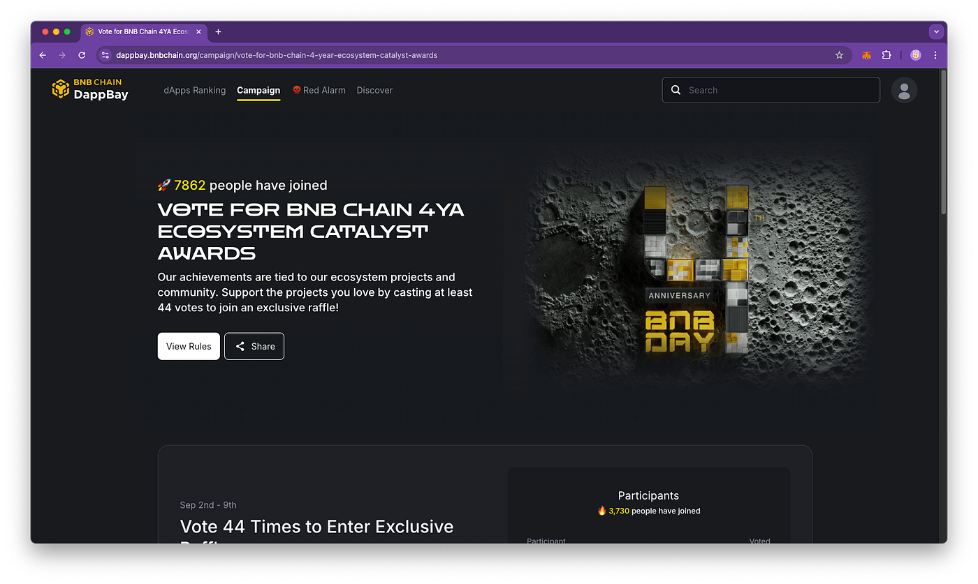 How to Vote for 4EVERLAND in the BNB Chain 4YA Ecosystem Catalyst Awards |  by 4EVERLAND | 4EVERLAND | Medium