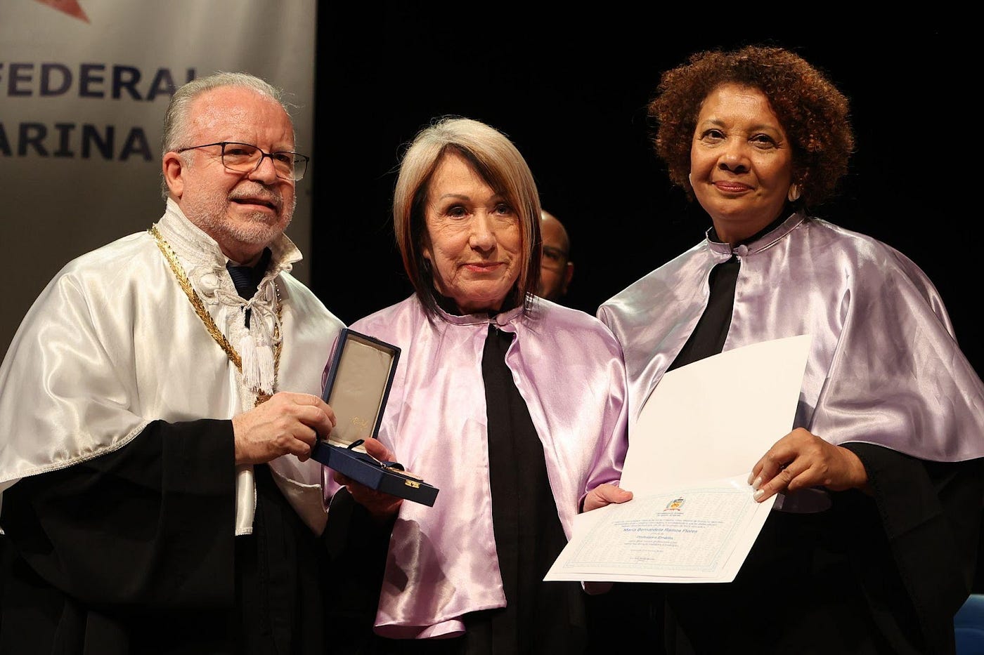 Longa trajetória: professoras homenageadas fazem parte do quadro docente da UFSC há mais de 35 anos. Foto: Matheus Mendonça/Agecom/UFSC.