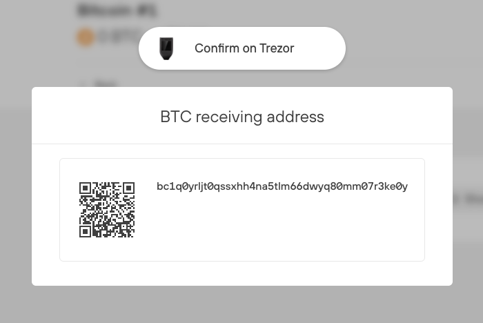 QR codes in Trezor Suite