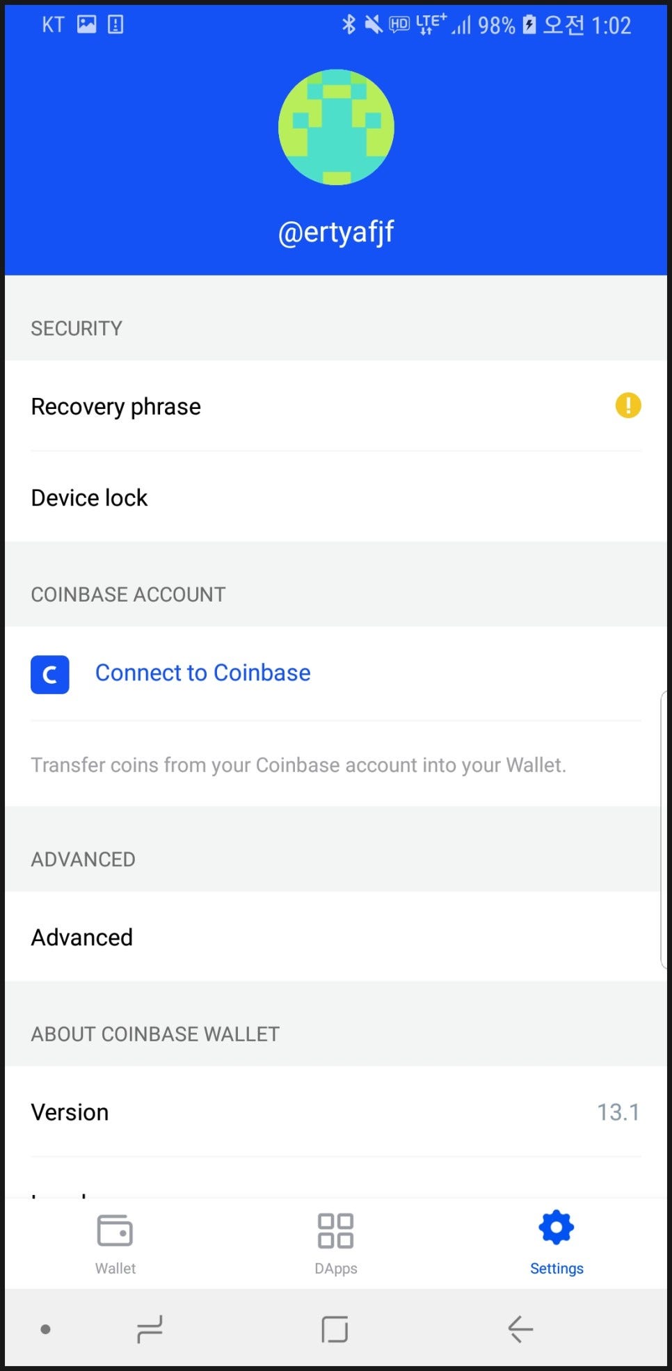 지갑시리즈 5] Coinbase Wallet(코인베이스월렛) 실제후기! | by GBT | Grabity | Medium