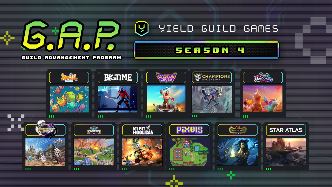 Guild Advancement Program (GAP): Season 4 Highlights and a Glimpse into  Season 5 | by Yield Guild Games | Yield Guild Games | Medium