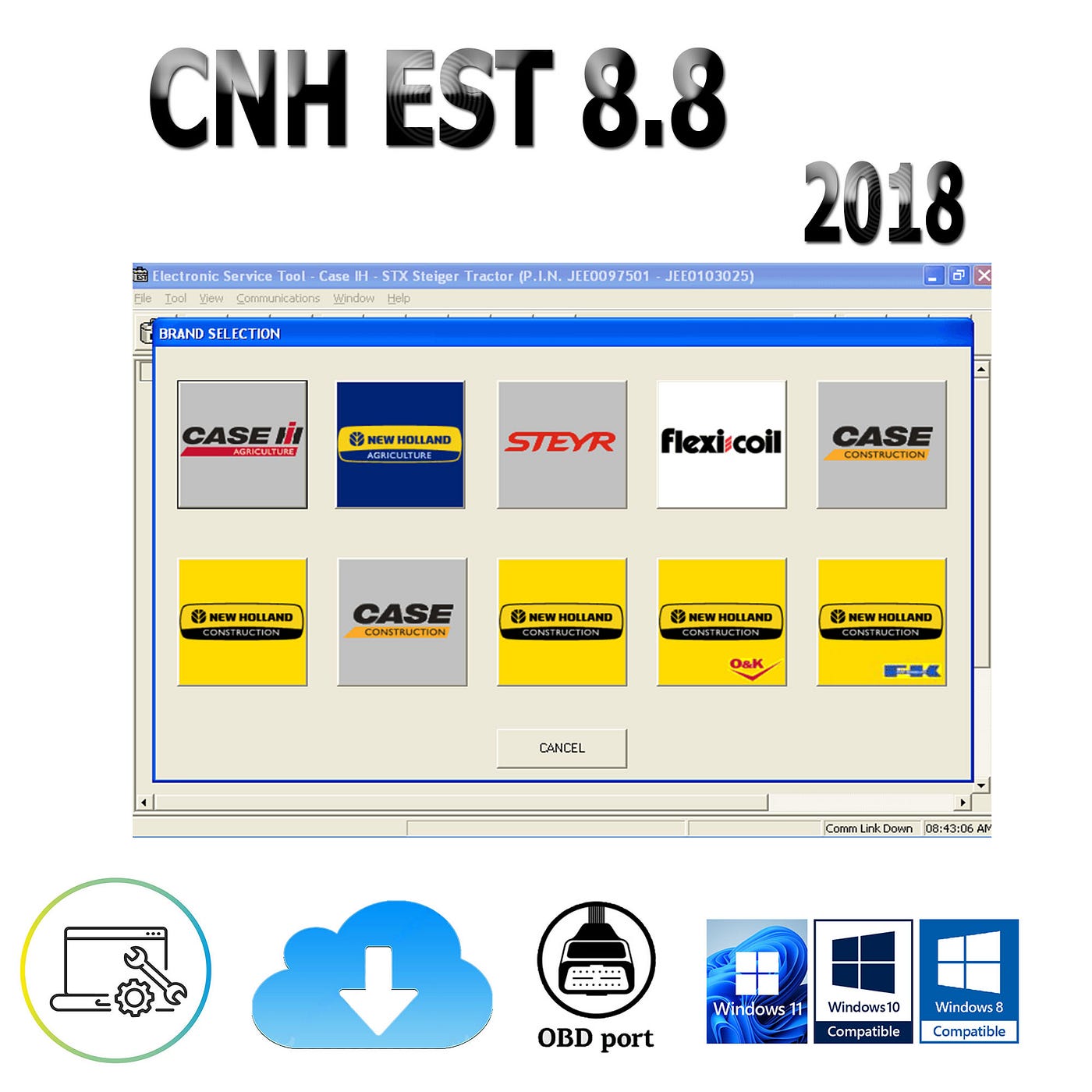 New Holland Electronic Service Tools CNH EST 8.8 2018 + Activation System