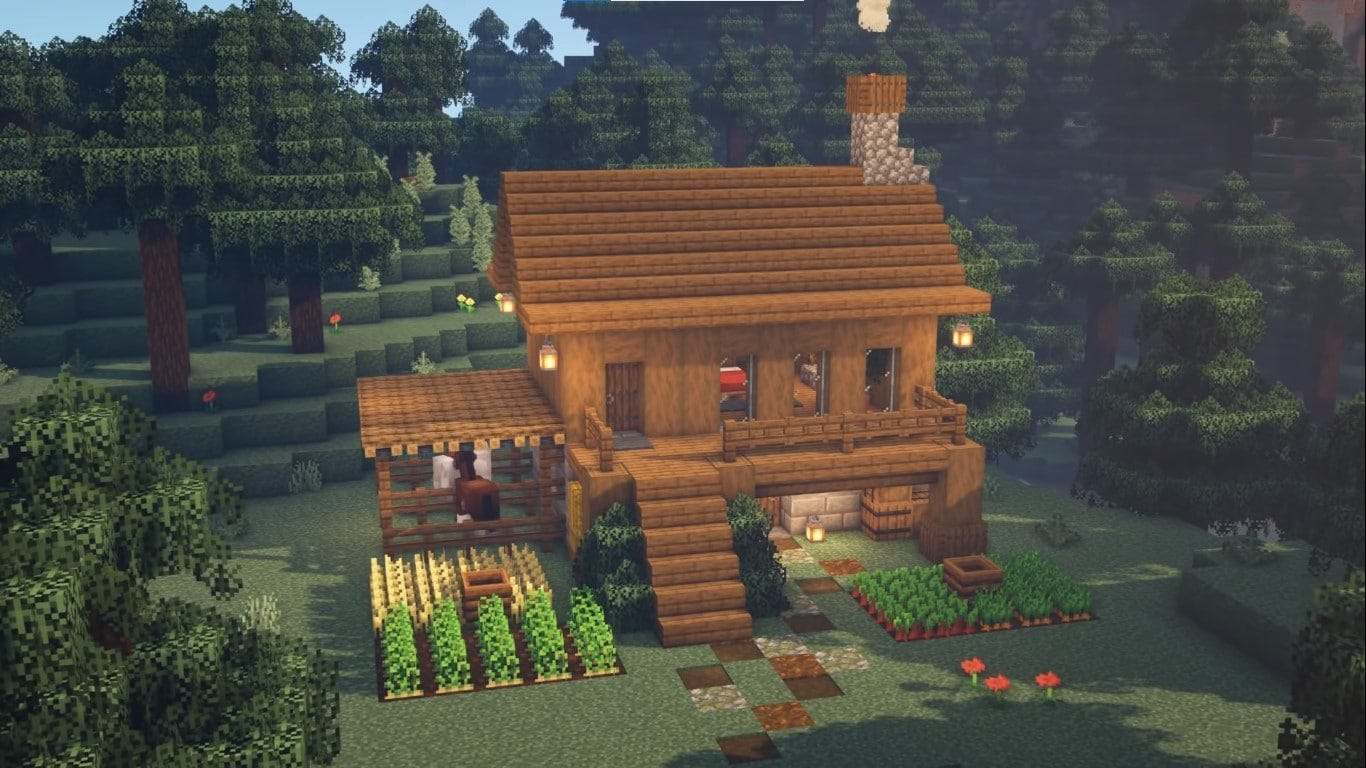 Minecraft House I Built in Survival Mode. Its small but I'm just