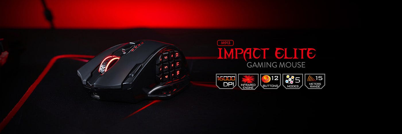Redragon M913 Impact Elite Wireless Gaming Mouse 16,000 DPI, 45% OFF