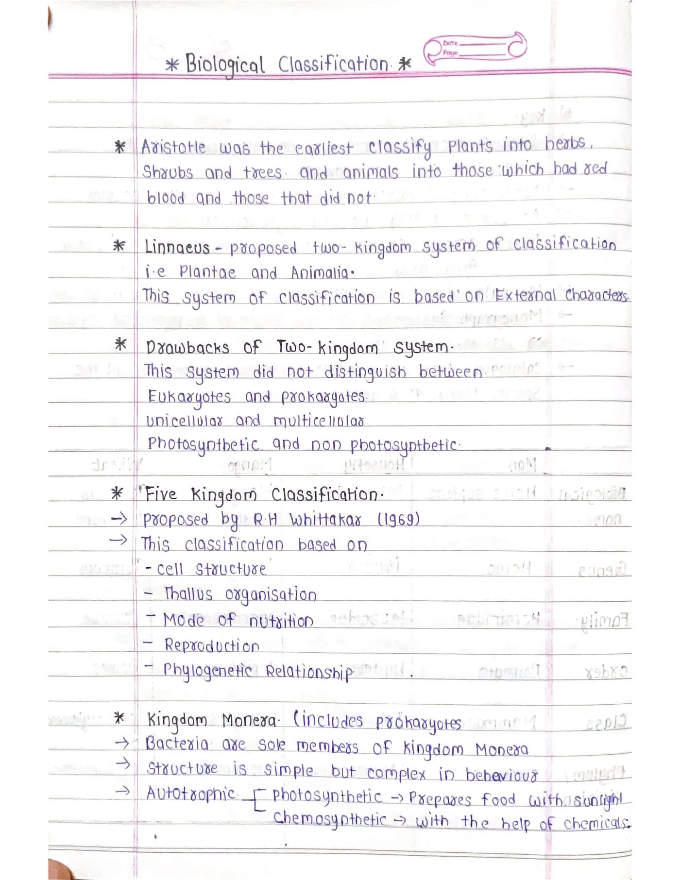 Biological Classification — Biology Handpicked Short Notes | by VHTC |  Study Guide | Medium