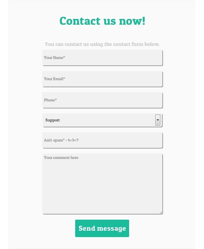 Html Contact Form Examples