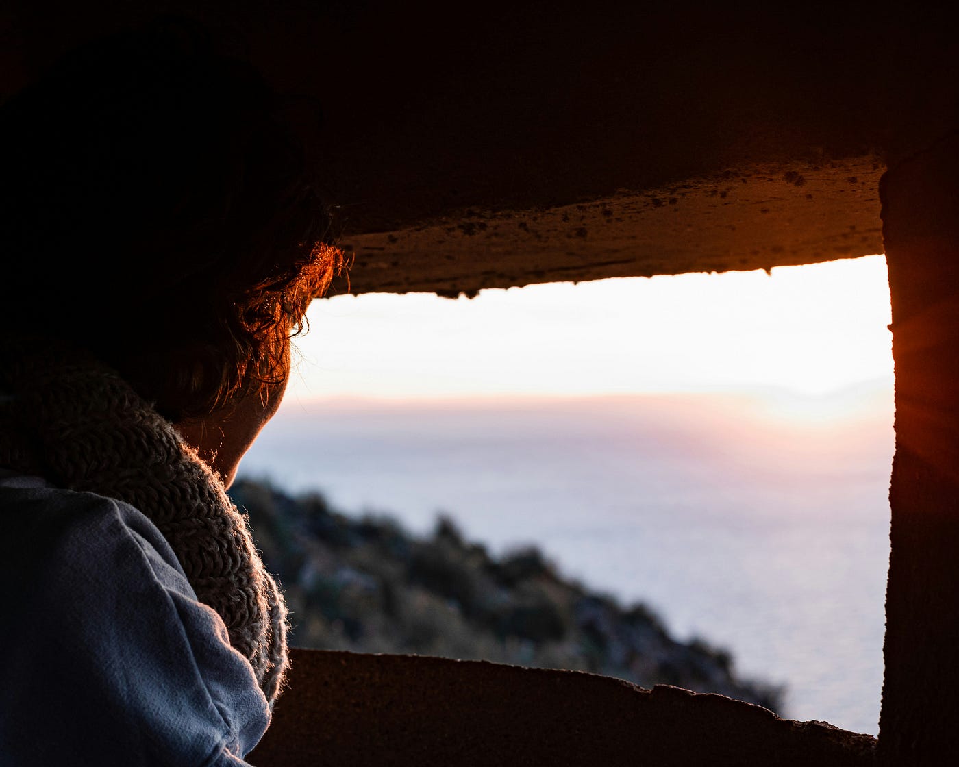 Top view with sunset view 