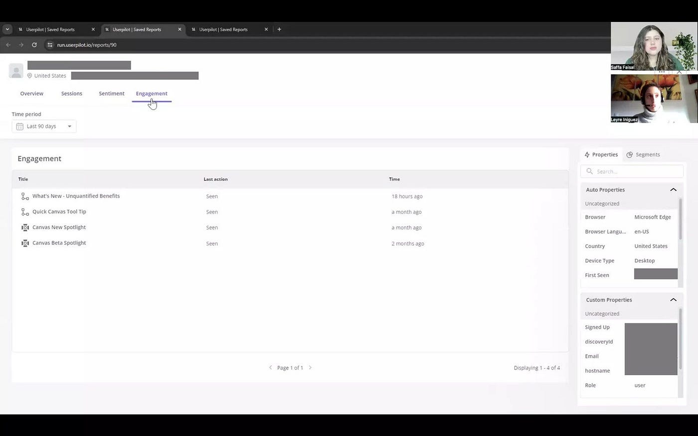 Tracking user data with Userpilot.