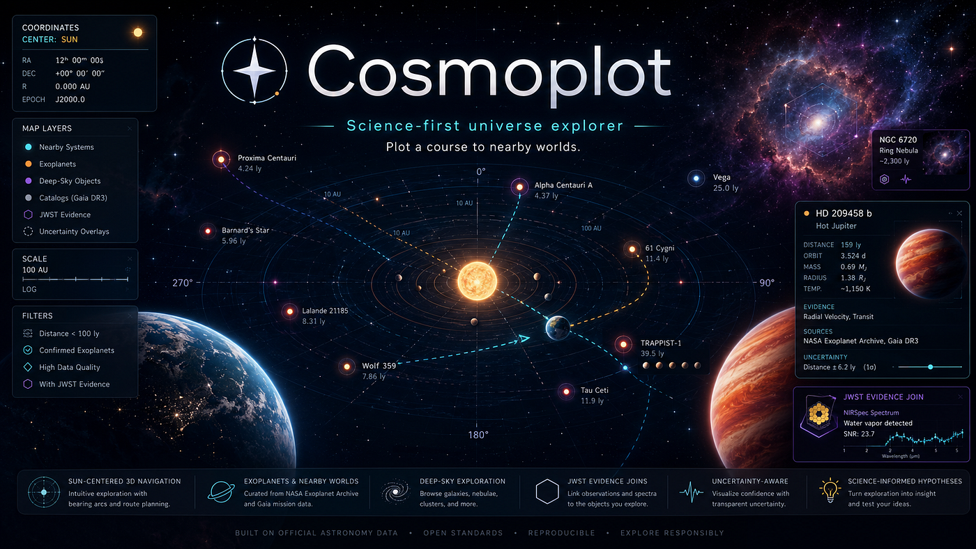 JWST Data Driven 3D fly-by wire Exoplanet Chart Plotter