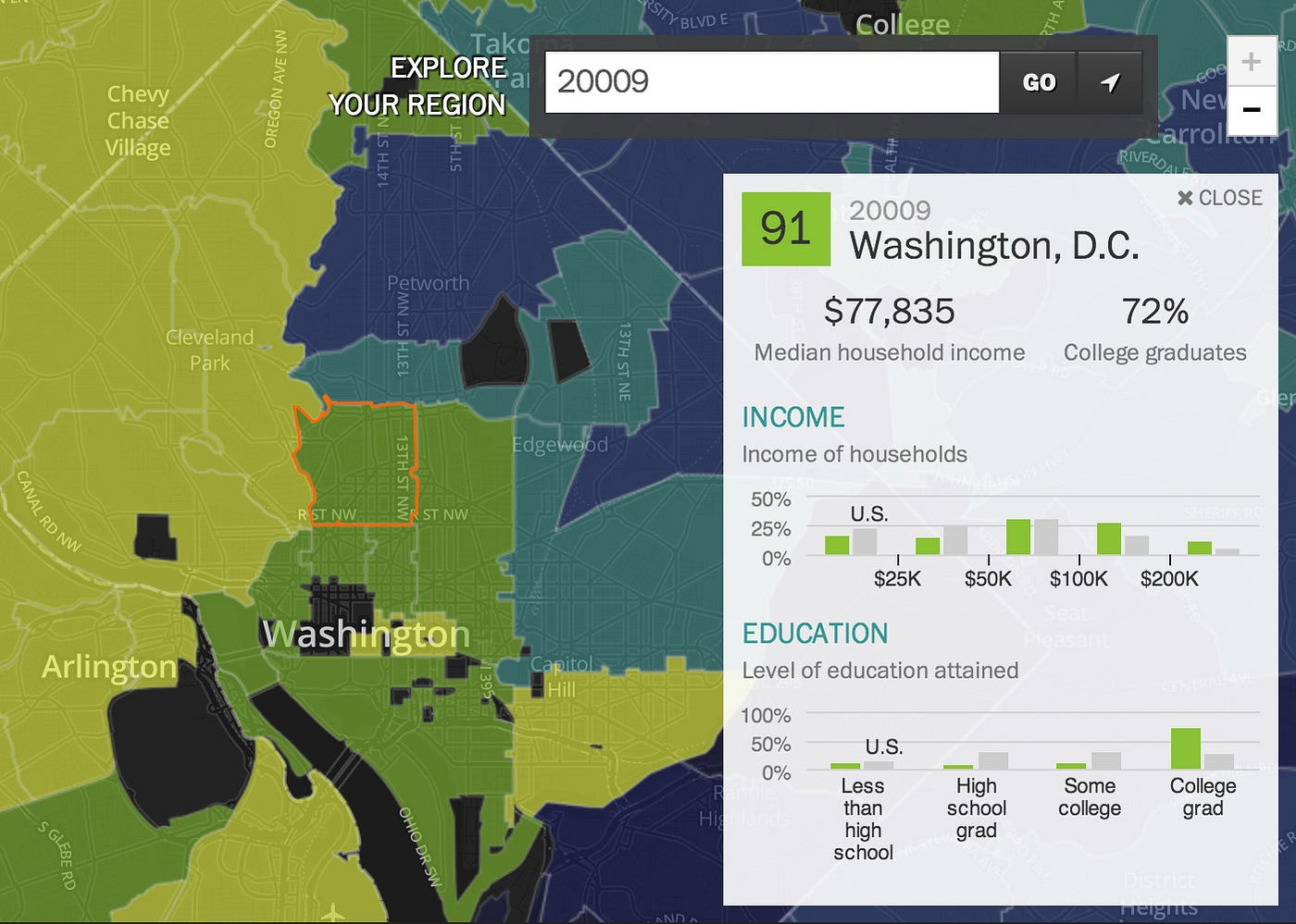 The Washington Post maps America's “Super Zips” | by Mapbox | maps for  developers