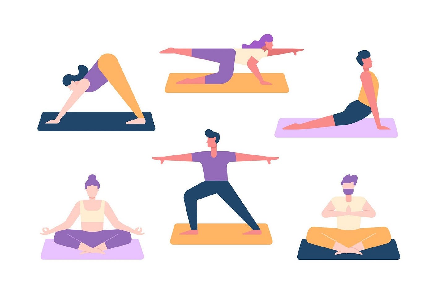 Illustration of people doing yoga
