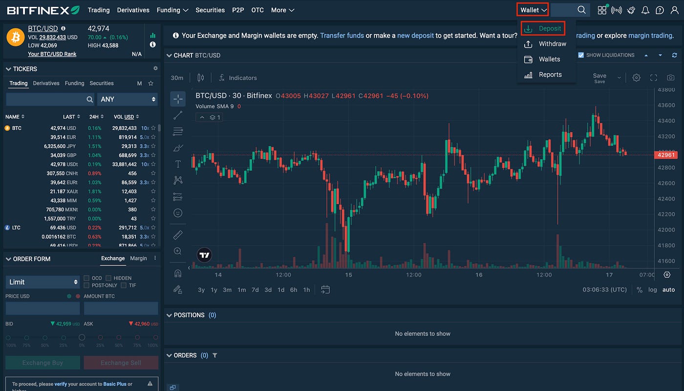 How to Make a Deposit Into Bitfinex | by ALTINVEST | Medium