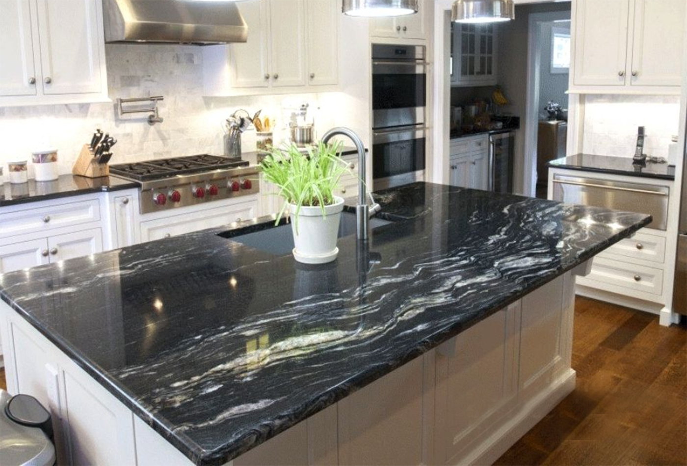 Black and white granite countertops discount