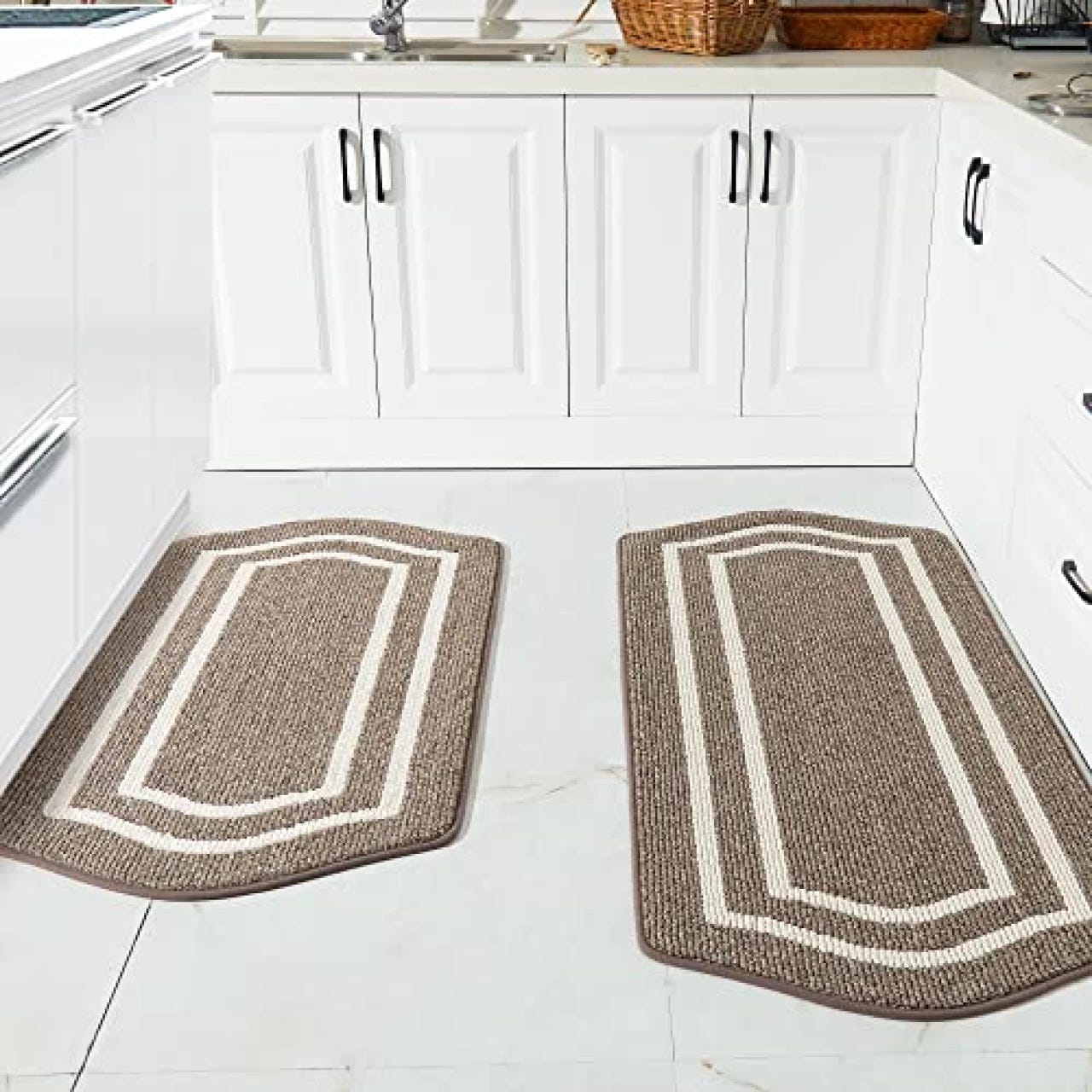 PADOOR Non Slip Kitchen Rugs Sets of 2 - Extra Large 2.5'x6' + 20x32  Runner Rugs for Kitchen Floor Non Skid Washable, Absorbent Kitchen Mat for  in