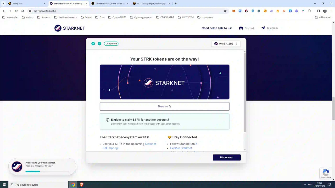 Starknet airdrop — step by step tutorial | by Mihalache Catalin (aspiring  polymath) | Happy dinosaurs on the blockchain arena | Medium