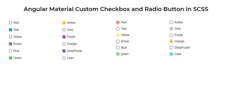 Angular Material Custom Checkbox and Radio Button In SCSS | by w3hubs |  Medium