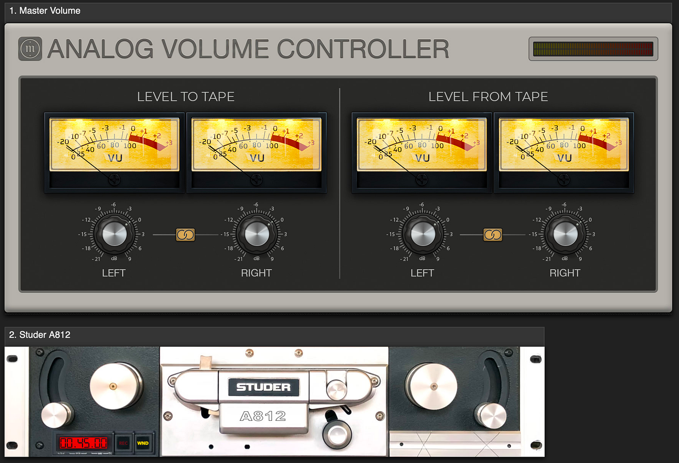 New tape analog volume controllers