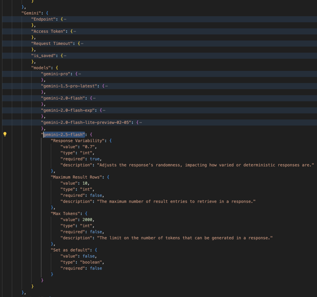 Updated JSON payload