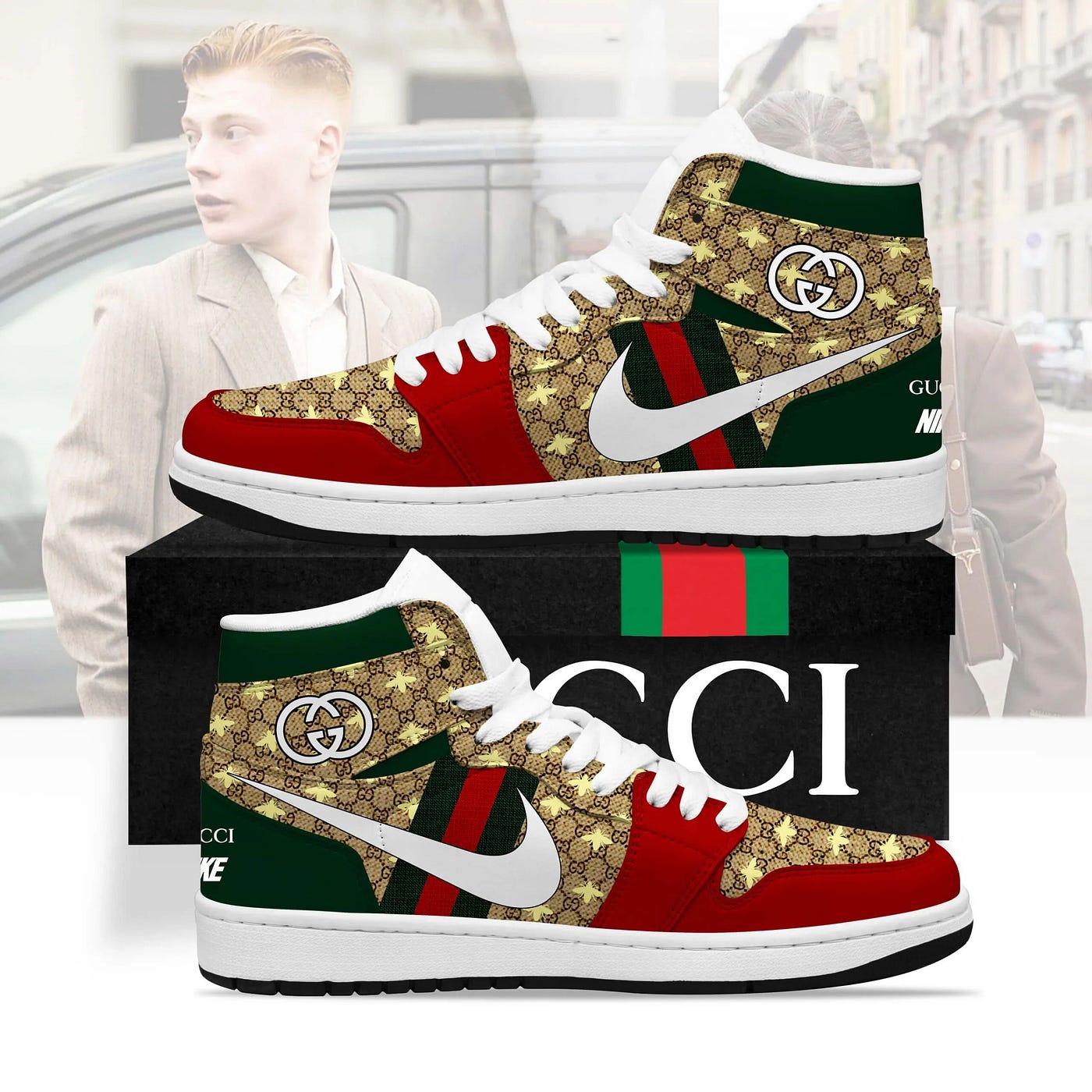 NEW FASHION] Gucci x Louis Vuitton LV Air Jordan 11 Sneakers Shoes