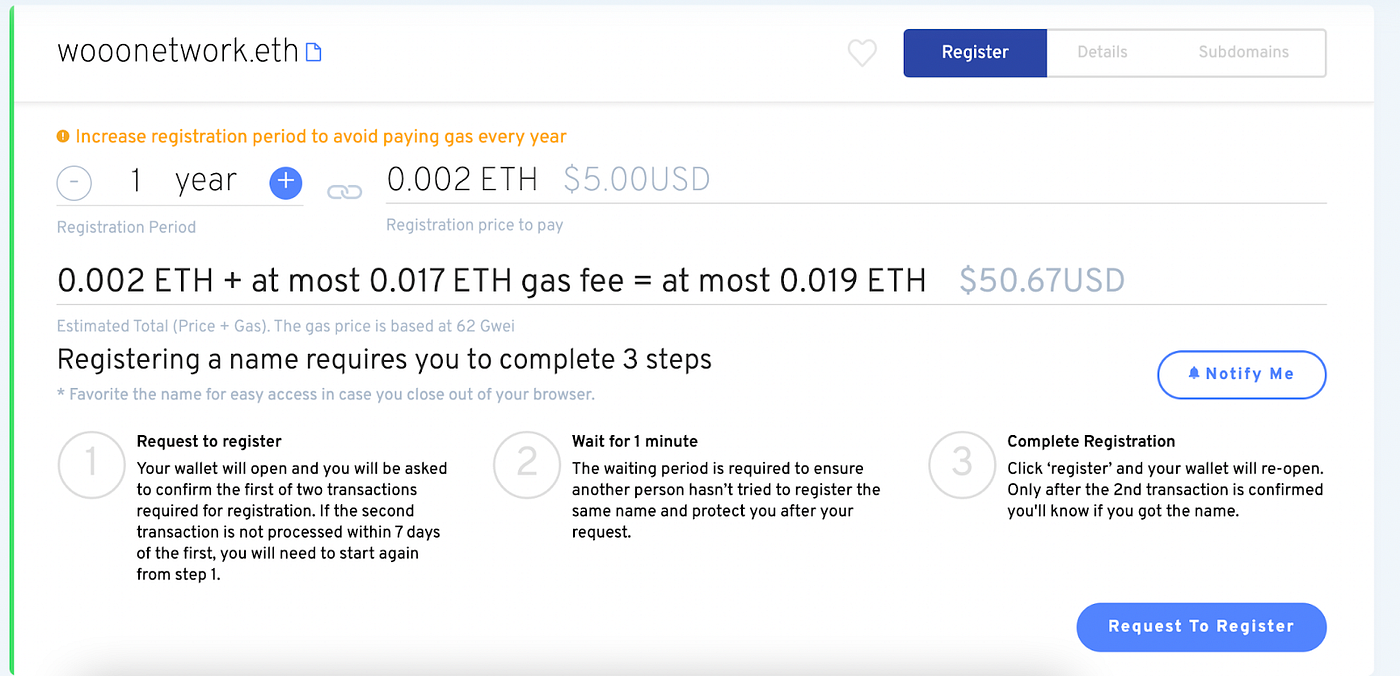 ENS 註冊教學- WOO Network 中文版- Medium