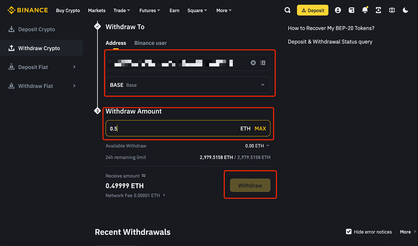 How to Send ETH from (CEXs)Binance to Bitbot Base Chain Wallet: A  Step-by-Step Guide | by Bitbot | Medium
