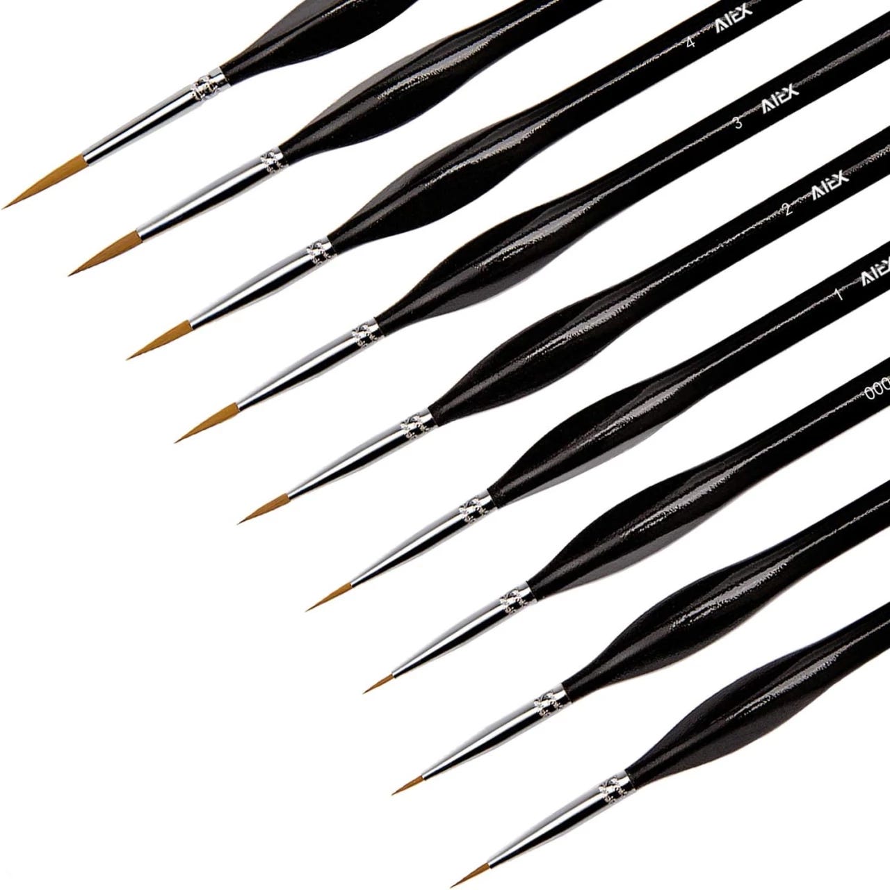 Acrylic Paint Brush Set, 6 Packs / 60 pcs Nylon Hair Brushes for