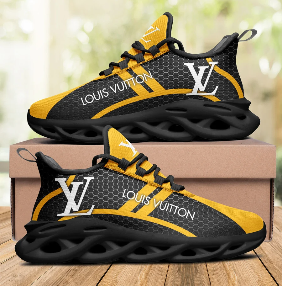 NEW FASHION] Louis Vuitton Yellow Logo Black Premium Max Soul