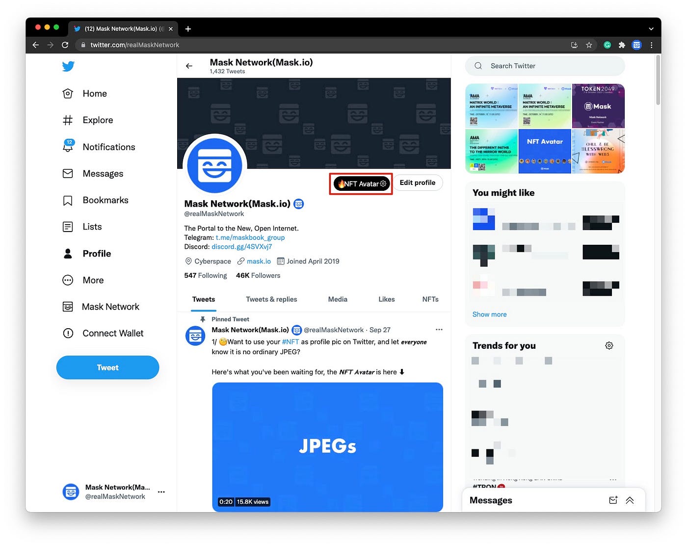 NFT Avatar Update: Change Your Profile Pic to a Verifiable NFT | by Mask  Network | Medium