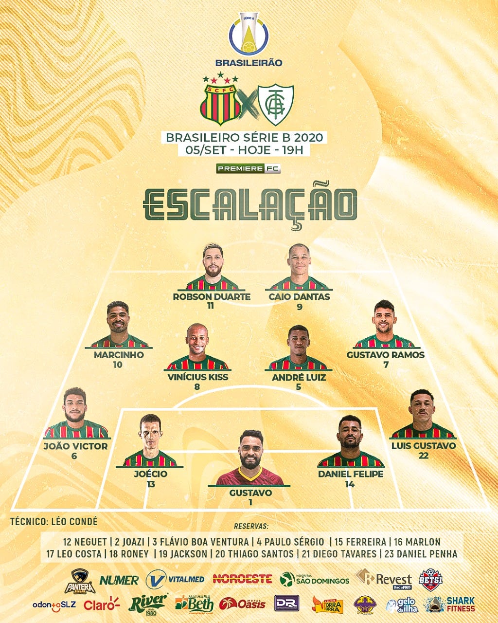 Campeonato Brasileiro Série B de divulgação de escalações 2020