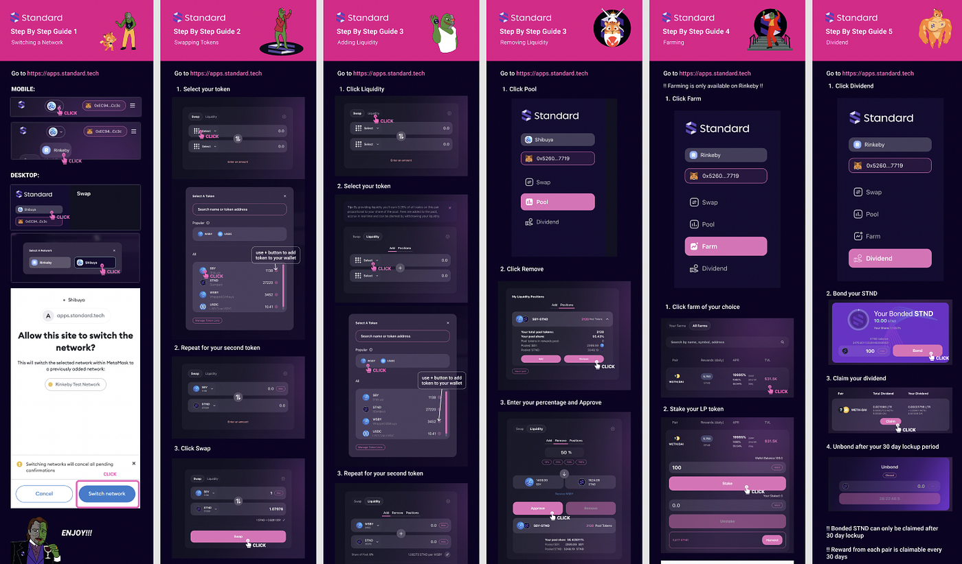 Standard Protocol DEX — Testnet Launch on Rinkeby & Shibuya Network. Come  out and Play! | by Crystal Chow | Standard Protocol