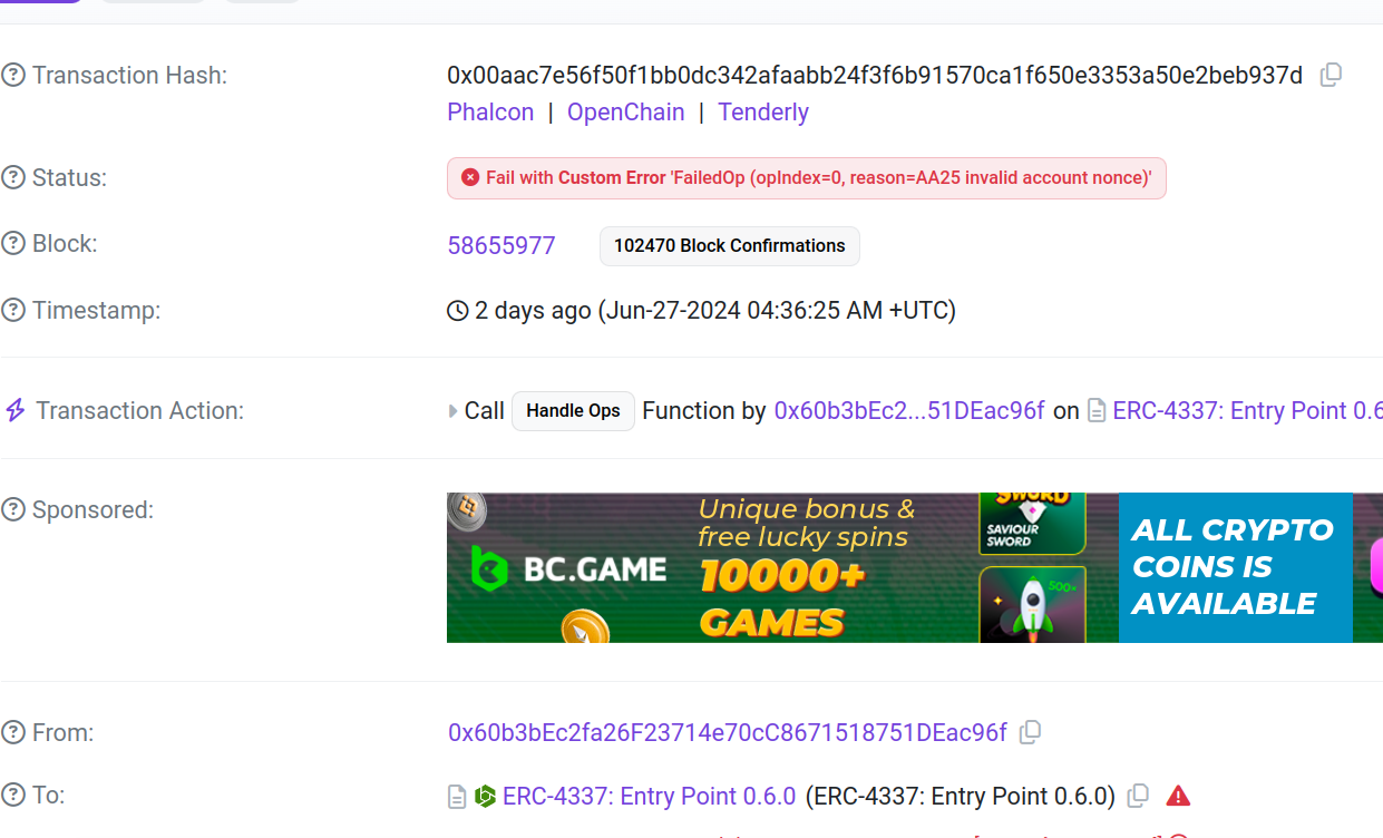Practical Blockchain is Brutal: Account Abstraction Nonce conflict  resolution. | by AFONSO DALVI | Medium