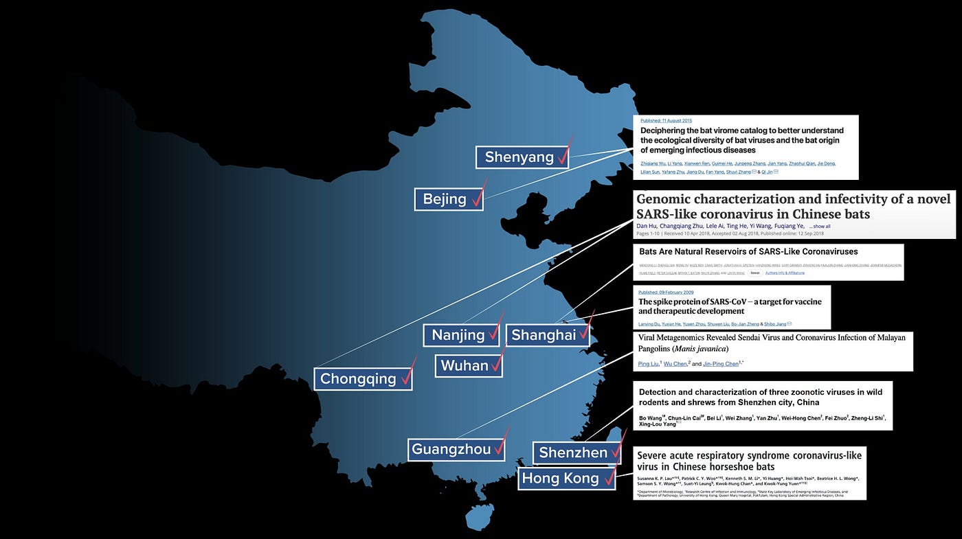 Top Chinese cities with virology labs. Wuhan is not unique in having high‑level virus labs.