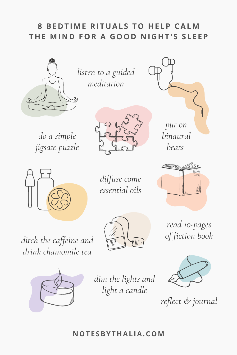 Relaxing bedtime routine meditation and mindfulness practices