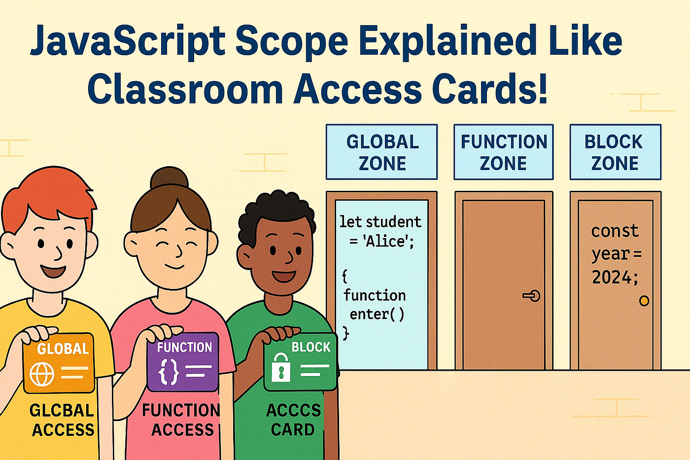 JavaScript Scope Explained Like Classroom Access Cards!