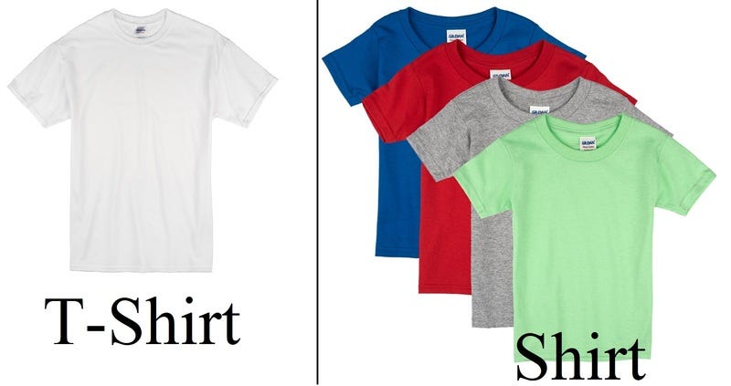 What is the difference between a T-shirt and a shirt?