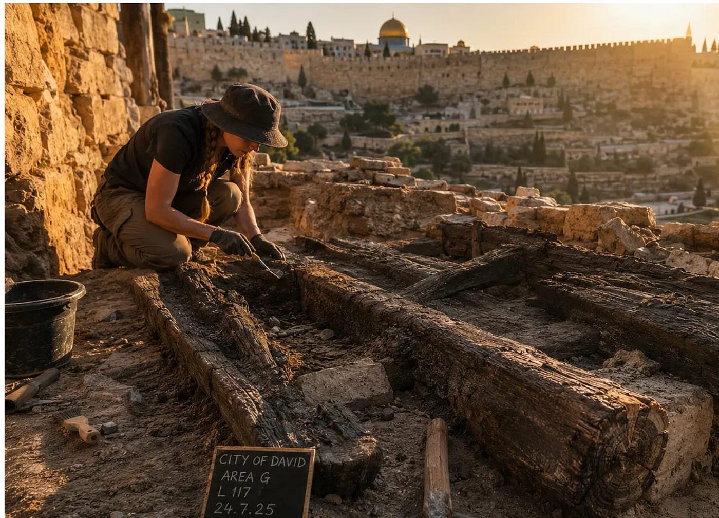 Charred First Temple-Era Beams Unearthed in Jerusalem