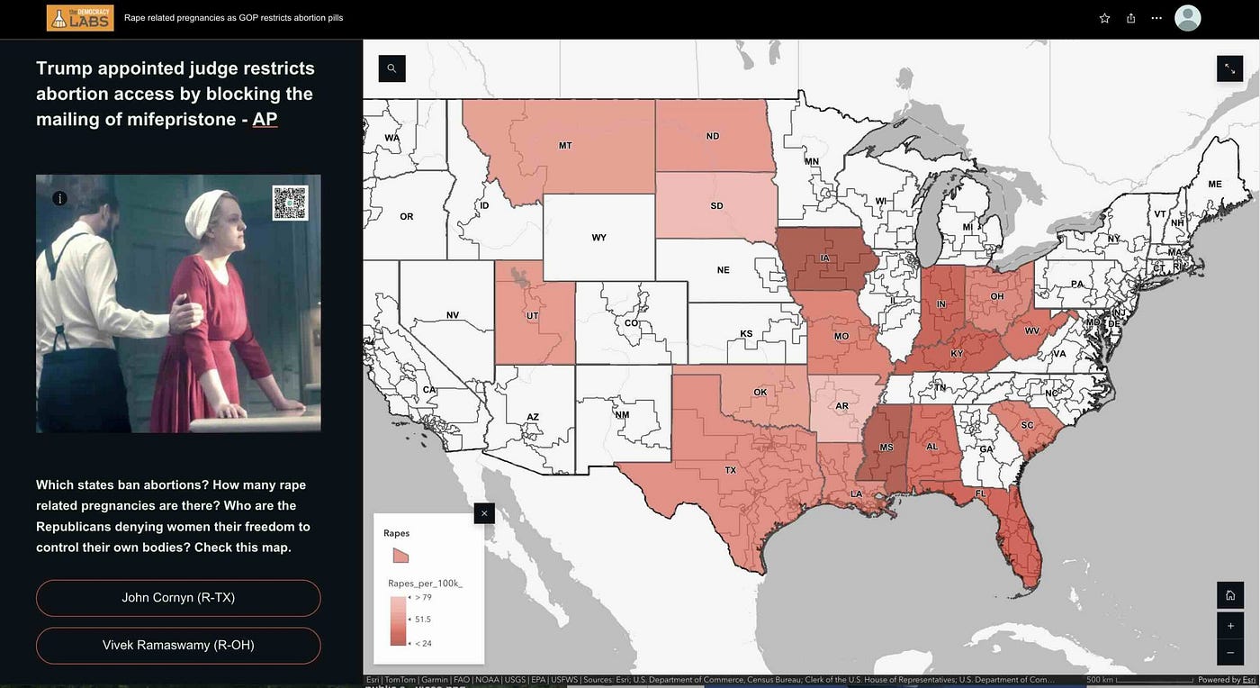 Mapping the surge in rape related pregnancies as Republicans ban access to abortion pills