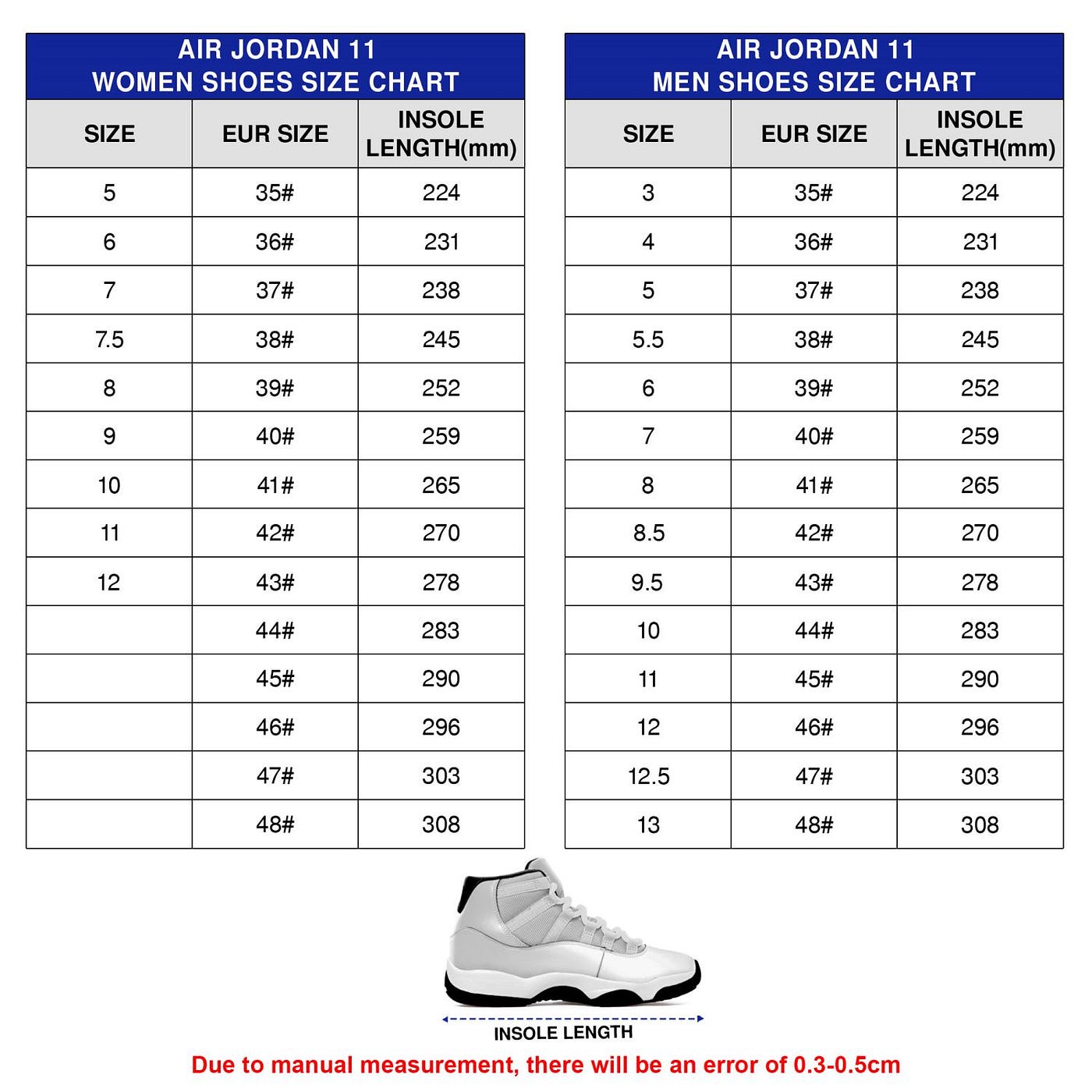 Bmw shoe outlet size chart