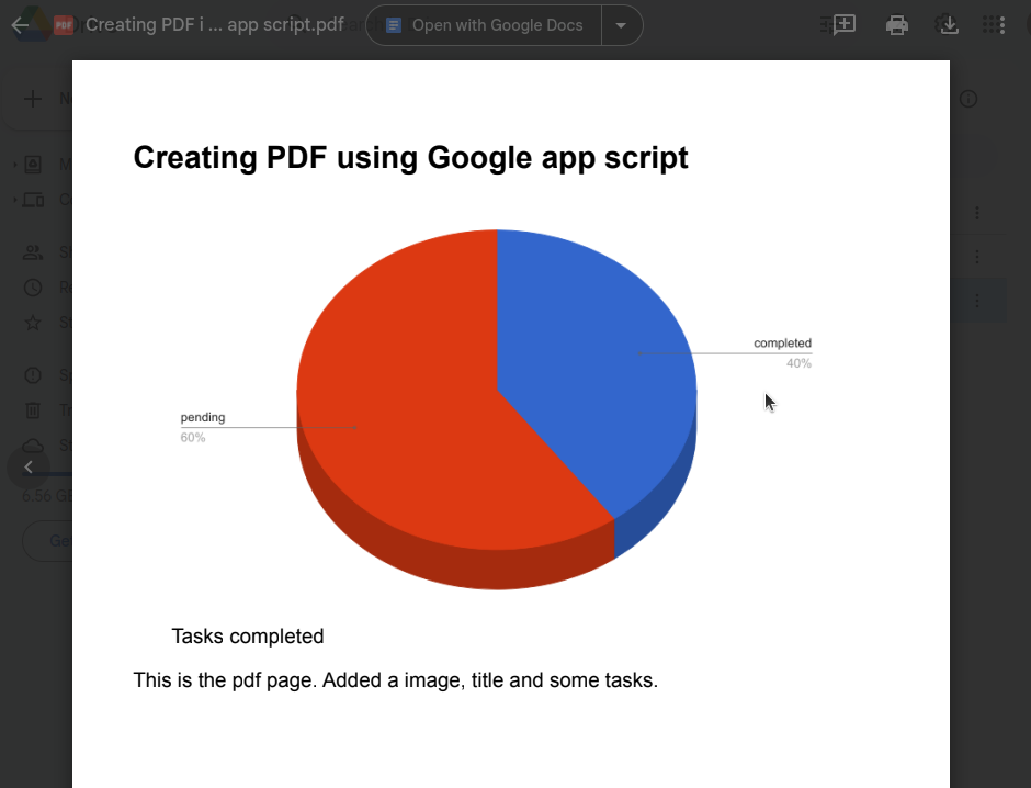 Creating PDF report: output