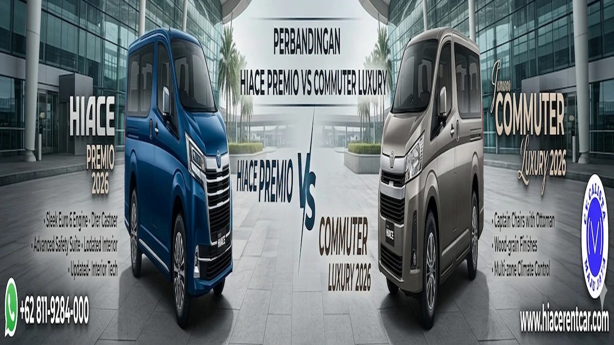 Sewa Hiace Premio vs Commuter Terbaik| Panduan Lengkap 2026
