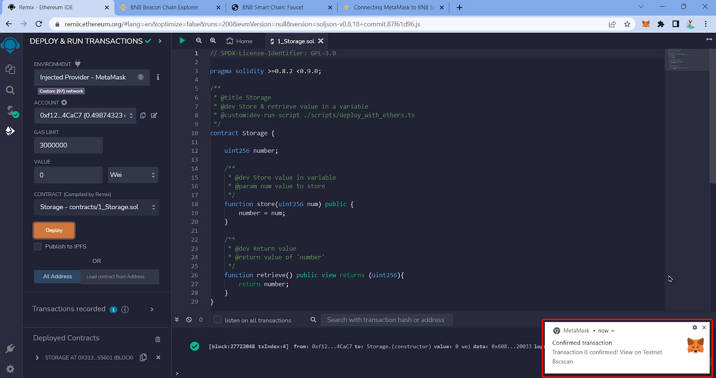 Lab 9: Hello World Contract on Binance Smart Chain (BSC) with Remix IDE |  by web3author | Medium