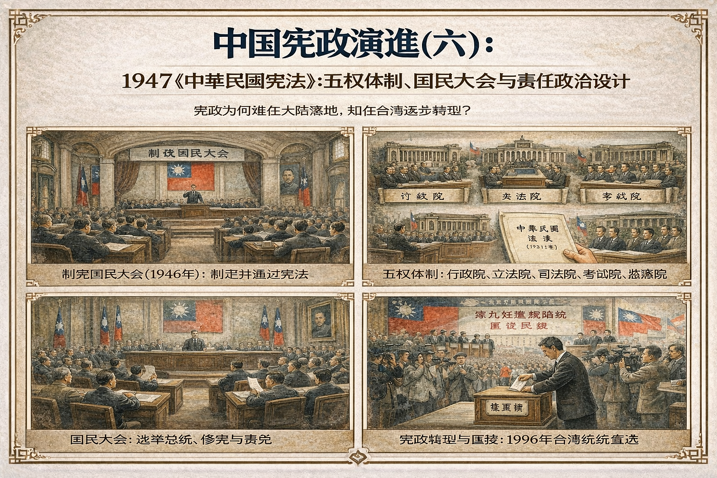 中国宪政演进（六）1947《中华民国宪法》五权体制、国民大会与责任政治设计