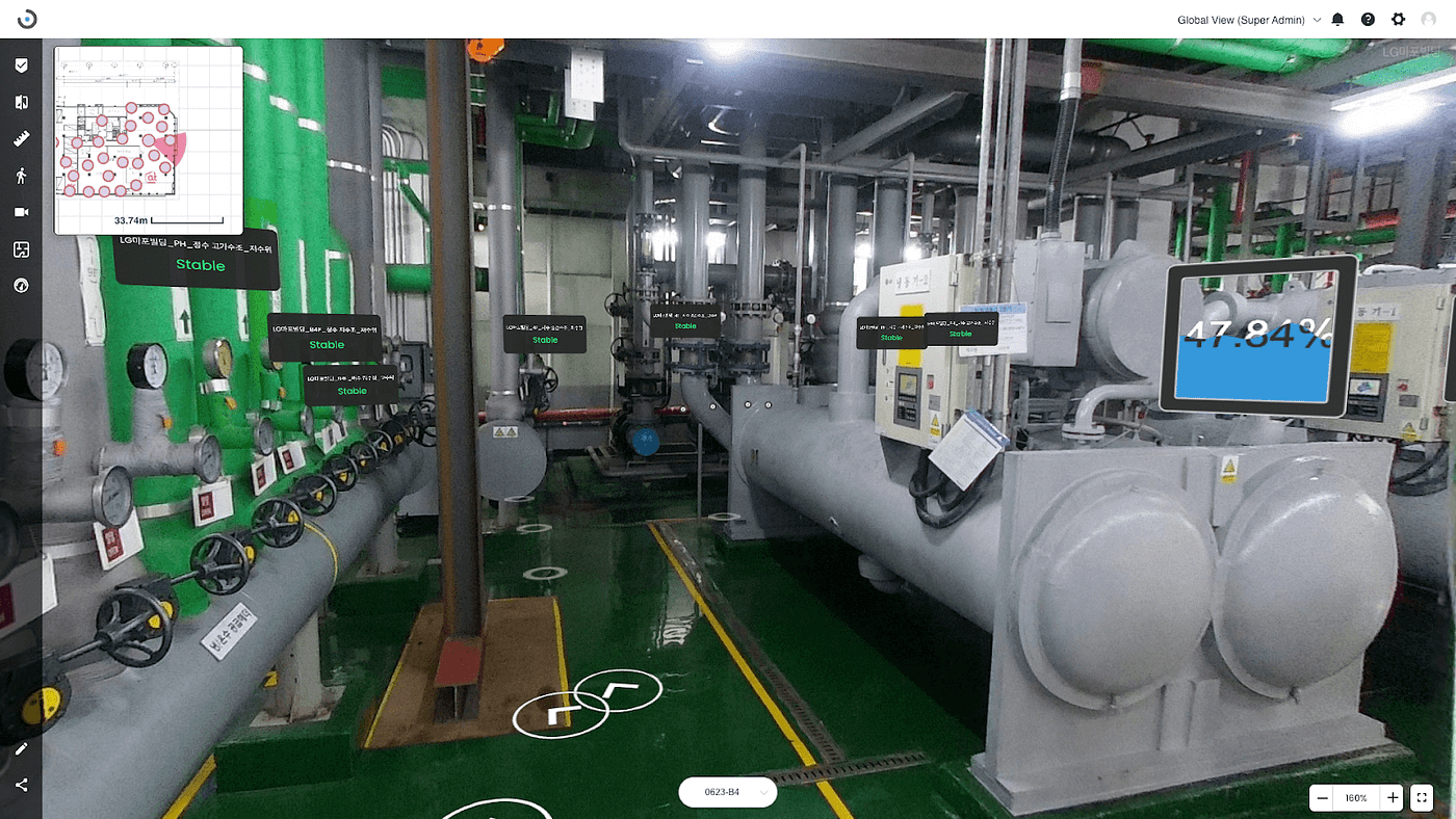 The image above shows a Digital Twin of the FM company’s site integrated with its IoT system.