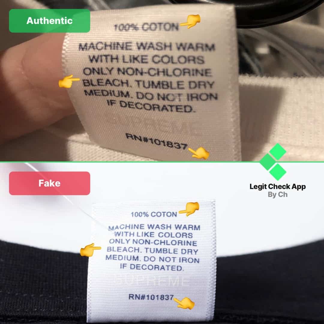 supreme wash tag real vs fake