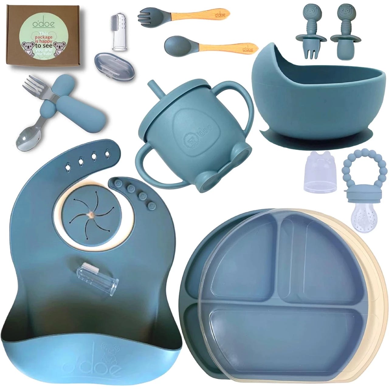Soft Silicone Baby Feeding Set, Baby Led Weaning Supplies with
