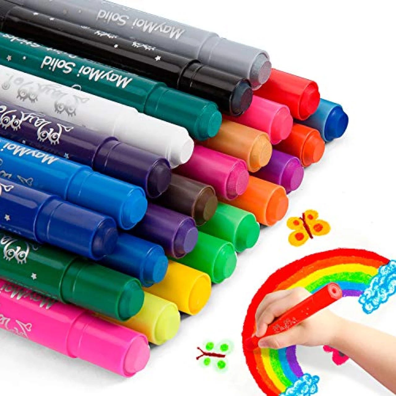 OOLY Chunkies Twistable Tempera Paint Sticks For Kids, No Mess Kids Art  Supplies for Kids 4-6, Mess Free Coloring for Toddlers, Classroom Supplie  for