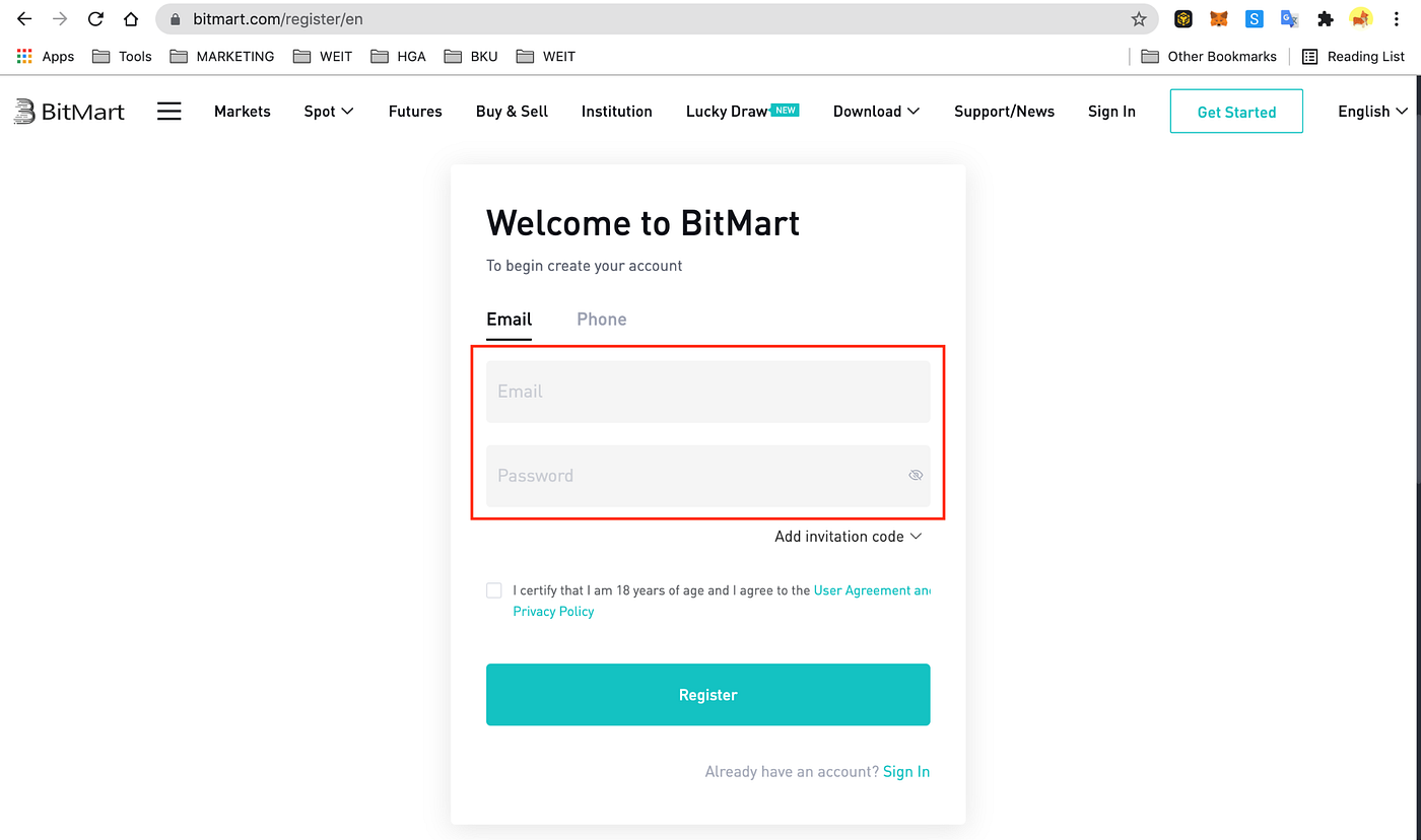 HOW TO REGISTER AND VERIFY YOUR ACCOUNT AT BITMART | by Token Play | Medium