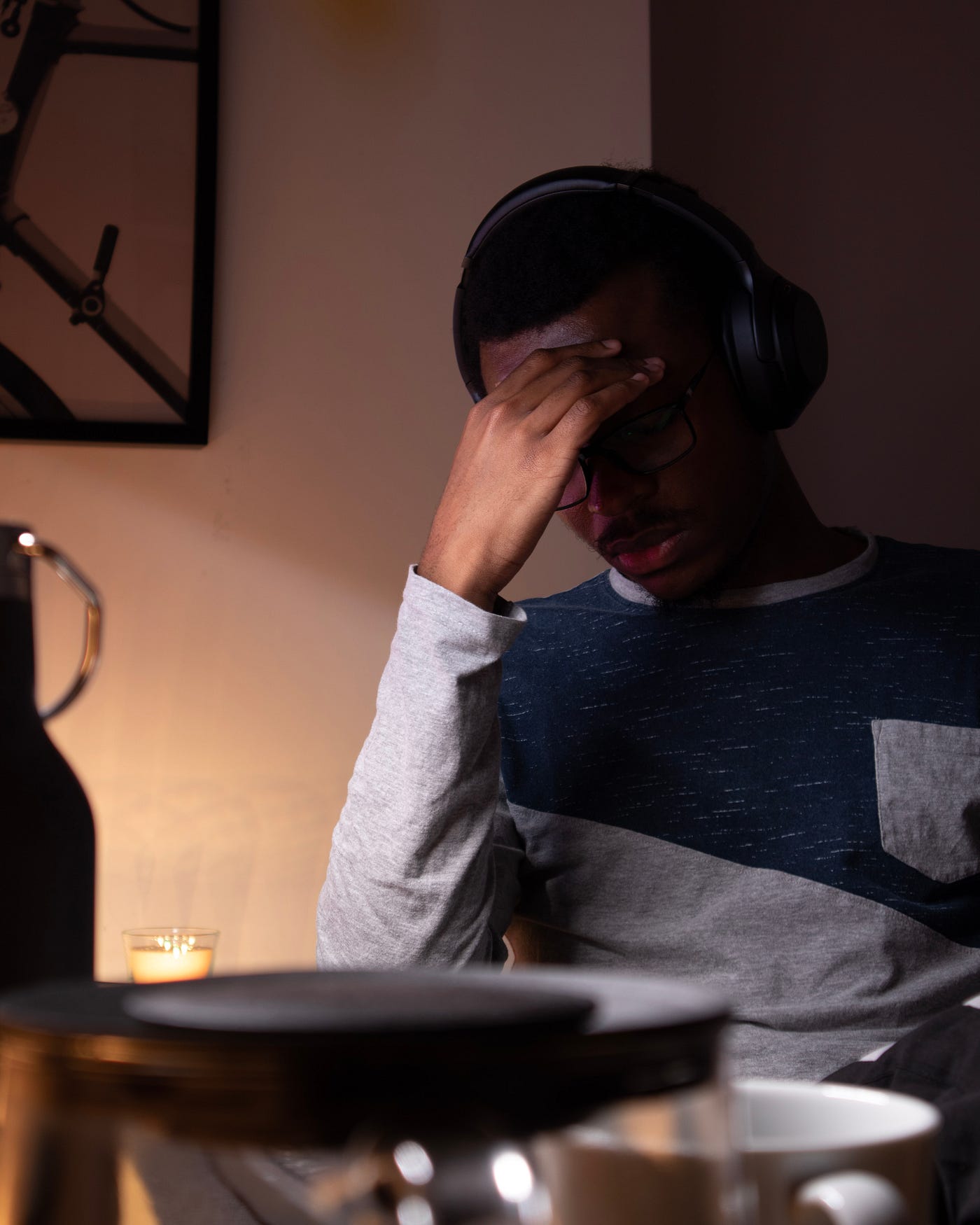 A guy stressed about work