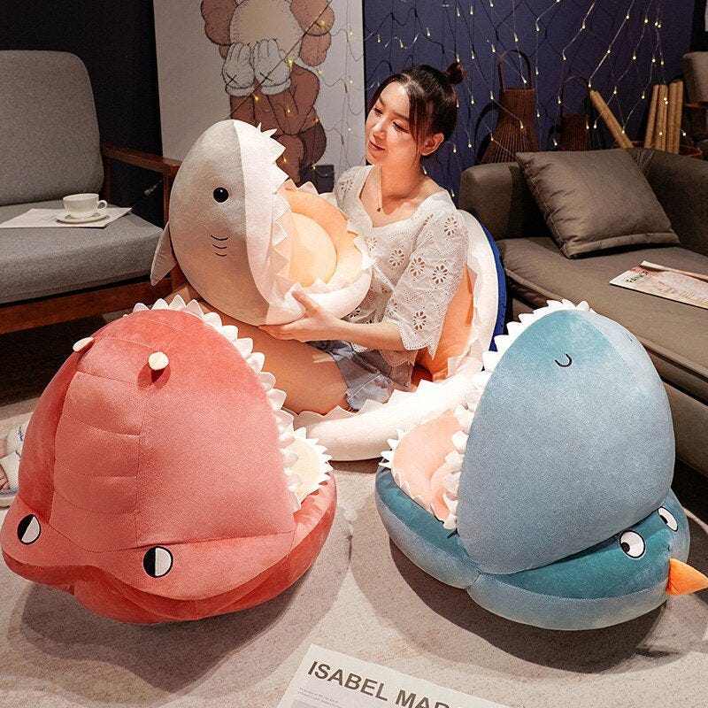 Shark Plush Seat Cushion, Kawaii Soft Teeth Plush Stuffed Toy, by Plushie  Pulse